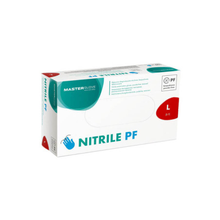 Vienkartinės nitrilinės pirštinės Master Glove L dydis, mėlynos spalvos 100vnt