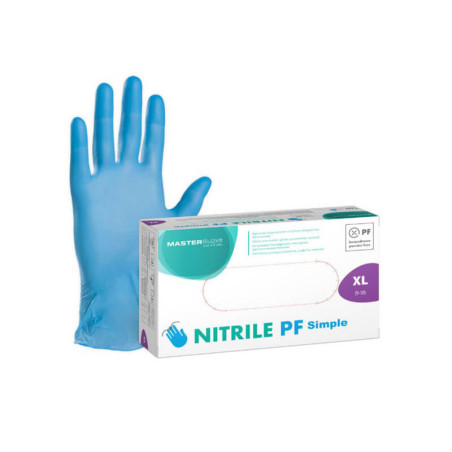 Vienkartinės nitrilinės pirštinės Master Glove XL dydis, mėlynos spalvos 100vnt