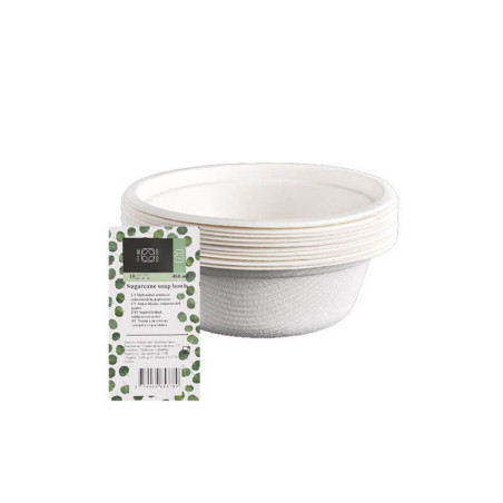 Vienkartiniai dubenėliai 460ml iš cukranendrių pluošto 10vnt