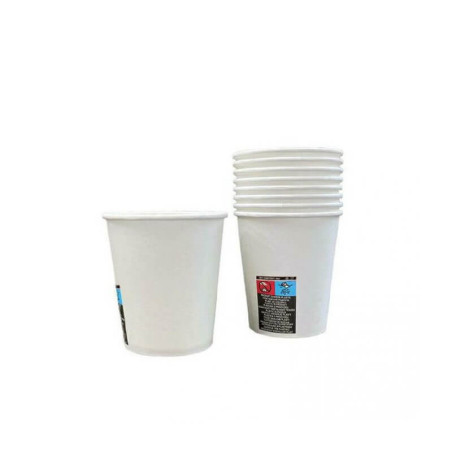 Vienkartiniai popieriniai puodeliai - stiklinės baltos spalvos 230ml, 50vnt