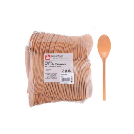 WPC šaukštai rudos spalvos 100vnt