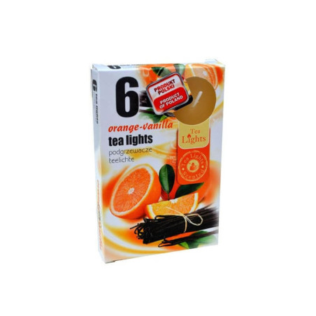 Arbatinės kvepiančios žvakutės Orange Vanilla 6vnt
