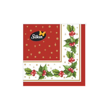 Stalo servetėlės KALĖDINIS ORNAMENTAS 33x33cm, 3 sluoksniai 18vnt