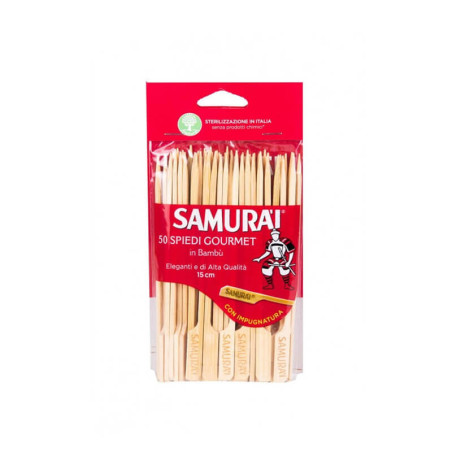 Bambukiniai iešmeliai Samurai su rankenėle 15cm, 50vnt