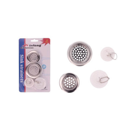 Metalinis kriauklės sietelis su kamščiu 2vnt