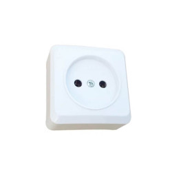 Kištukinis lizdas paviršinis, 1 vietos, be įžeminimo