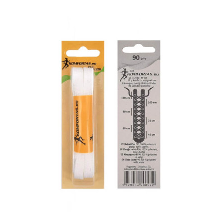 Batraiščiai platūs baltos spalvos 90cm