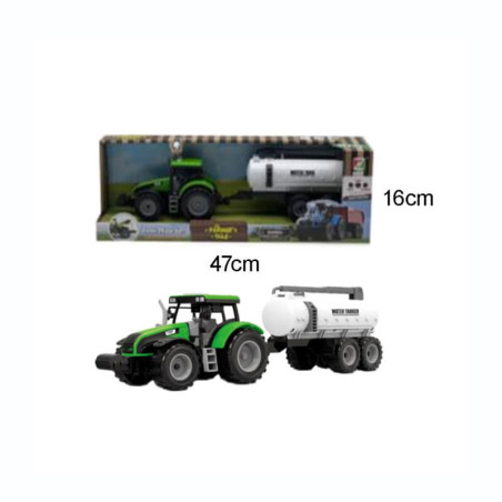 Traktorius su priekaba, šviesos ir garso efektais 550-58J