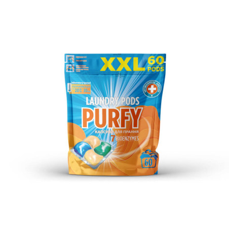 Skalbimo kapsulės PURFY XXL 60vnt x 19g