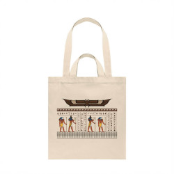 Didelis natūralios spalvos krepšys Egypt su dvigubomis rankenomis