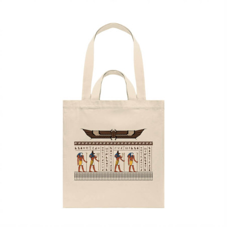 Didelis natūralios spalvos krepšys Egypt su dvigubomis rankenomis