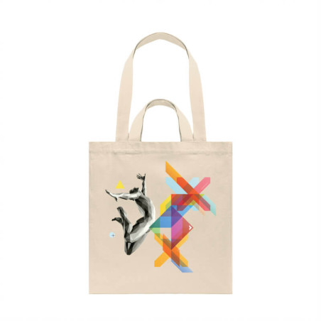 Didelis natūralios spalvos krepšys Freedom su dvigubomis rankenomis