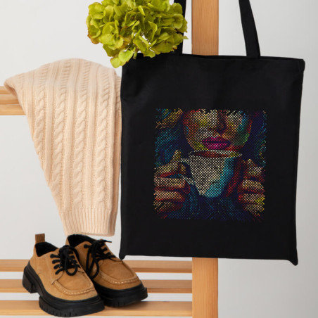 Medžiaginis maišelis juodos spalvos Kavos kerai