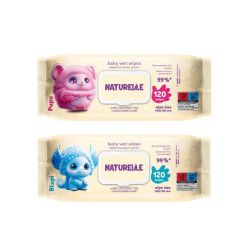 Drėgnos servetėlės vaikams Naturelle su kokosų aliejumi 120vnt