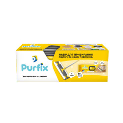 Komplektas PURFIX grindų šepetys+drėgnos servėtėlės 50vnt