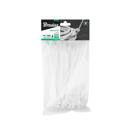 Lengvai surišami nailoniniai dirželiai baltos spalvos 3,6x150mm 100vnt