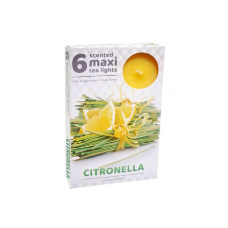 Arbatinės žvakės nuo uodų Citronella 6vnt Maxi