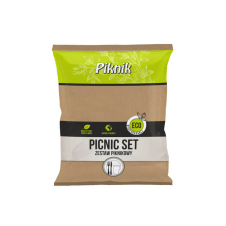 Vienkartinių indų ir įrankių komplektas 4 asmenims Piknik Eco