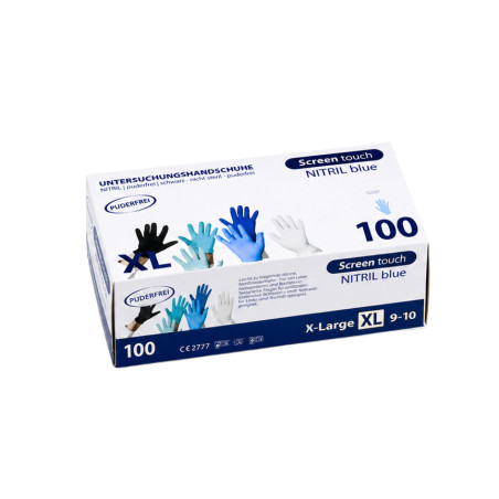Vienkartinės nitrilinės pirštinės TOPGLOVE XL dydis, mėlynos spalvos 100vnt