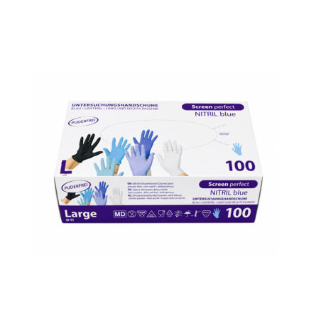 Vienkartinės nitrilinės pirštinės TOPGLOVE 5.0g L dydis, mėlynos spalvos 100vnt
