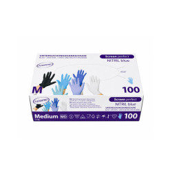 Vienkartinės nitrilinės pirštinės TOPGLOVE 5.0g, M dydis, mėlynos spalvos 100vnt