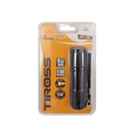 Prožektorius su elementais (3*AAA), 9 LED, TS-733