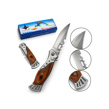 Sulankstomas kišeninis peiliukas rudas 16cm 4984-1