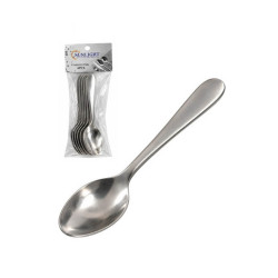 Šaukštai plieniniai, sriubai 20cm 6vnt