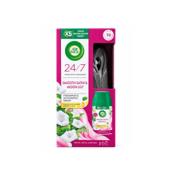 Oro gaiviklio Air Wick rinkinys Moon Lilly&Smooth Satin 250ml su automatiniu baltu dozatoriumi