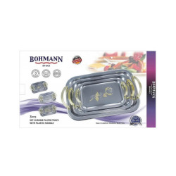 Padėklų rinkinys Bohmann, chromuoti 3 dalys