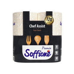Popieriniai rankšluosčiai Soffione Chef Assist 120 lapelių, 2 rulonėliai, 3 sluoksniai