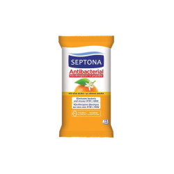Antibakterinės drėgnos servetėlės Septona apelsinų kvapo 15vnt