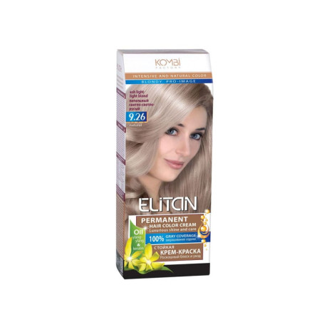 Plaukų dažai ELITAN Ash light blond Nr. 9.26