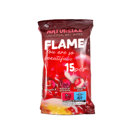 Drėgnos servetėlės  Naturelle Flame 15vnt