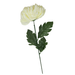 Dirbtinė gėlė Chrizantema su Karališko dydžio žiedu, kreminės spalvos
