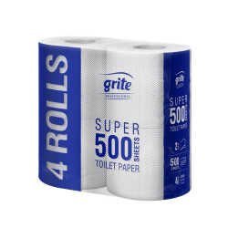 Tualetinis popierius GRITE Super MINI 500 lapelių, 4 ritinėliai, 2 sluoksniai, celiuliozė