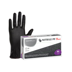 Vienkartinės nitrilinės pirštinės Master Glove PF Basic M dydis, juodos spalvos, 100vnt