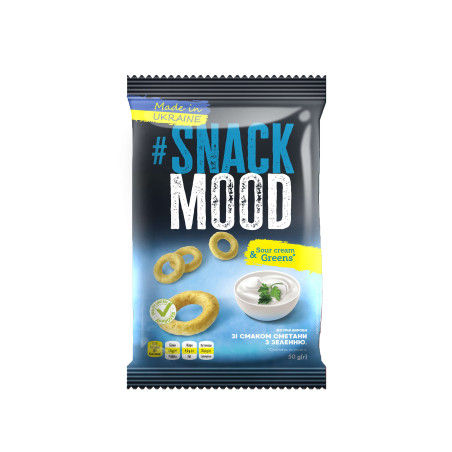 Užkandis SNACK MOOD grietinės ir svogūnų skonio 50g