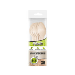 Vienkartinis medinis šaukštelis Piknik ECO 6vnt