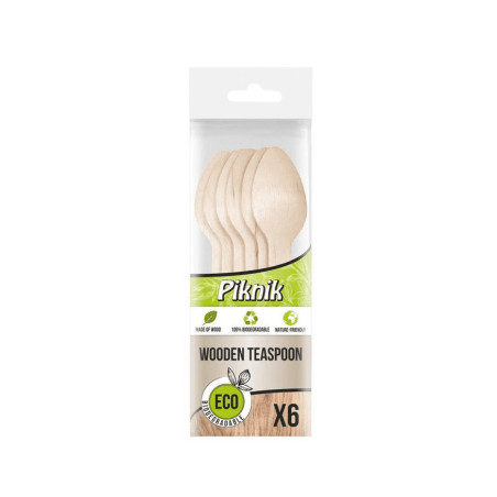 Vienkartinis medinis šaukštelis Piknik ECO 6vnt