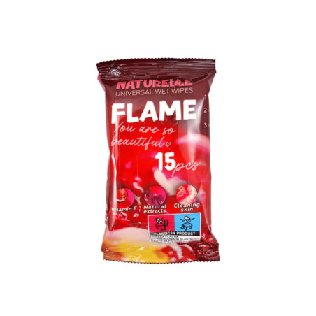 Drėgnos servetėlės  Naturelle Flame 15vnt