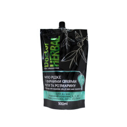Skysto muilo papildymas DOCTOR HERBAL Mėta ir rozmarinas 500ml