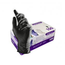 Vienkartinės nitrilinės pirštinės TOPGLOVE M dydis, juodos spalvos 100vnt