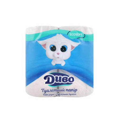 Tualetinis popierius Divo Pilkos spalvos, 17 metrų, 150 lapeliai, 4 ritinėliai, 2 sluoksniai, MgO