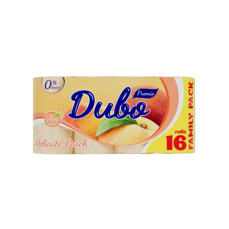 Tualetinis popierius Divo Persikų kvapo 19 metrų, 150 lapeliai, 16 ritinėlių, 3 sluoksniai, celiuliozė