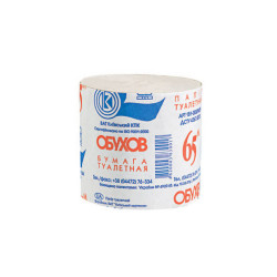 Tualetinis popierius Obuchov 65 metrai, 1 sluoksnis, Pilkos spalvos, MgO