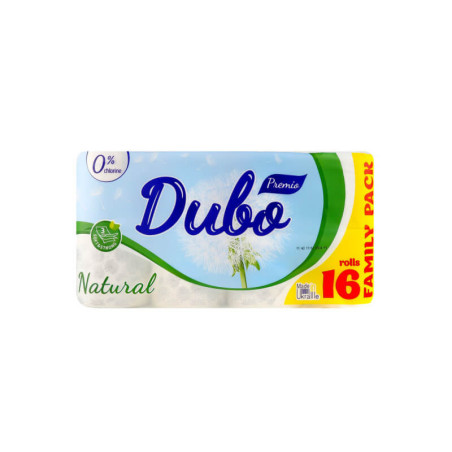 Tualetinis popierius DIVO Natural baltas 19 metrų, 150 lapelių, 16 ritinėlių, 3 sluoksniai, celiuliozė